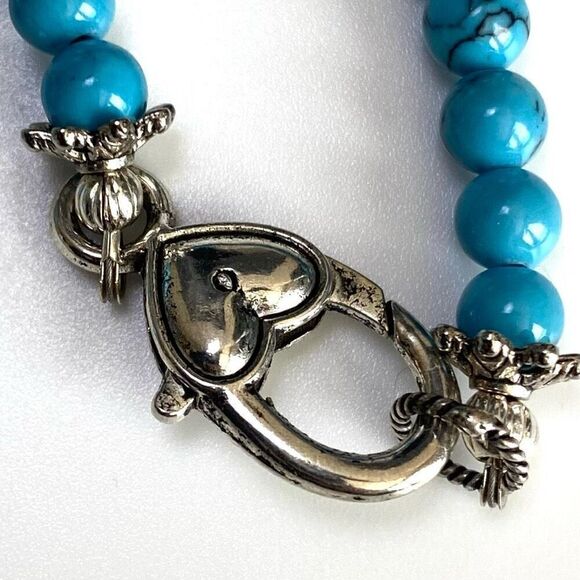 AFH# Striking Turquoise & Silver Matched Necklace & Earrings - Picture 7 of 9